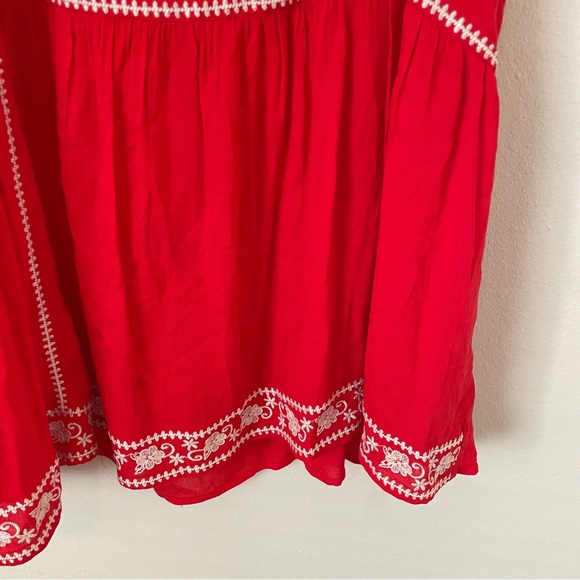 Savanna Jane Red White Embroidered Tank Top 1 X - Picture 3 of 6